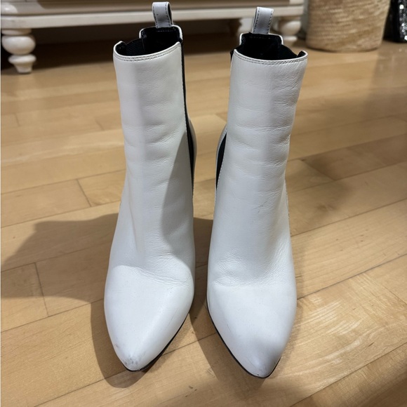 Vince Camuto White & Black Pointed Toe Ankle Boots - Picture 3 of 7